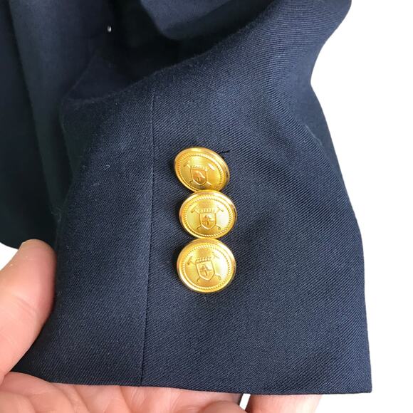 Lauren by Ralph Lauren Blazer Mens Size 20R Blue Gold Button Front Coat Jacket - Picture 2 of 10